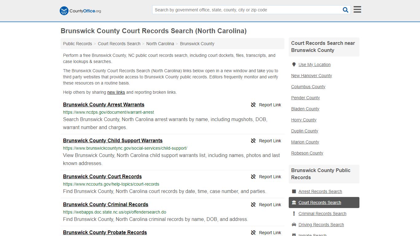 Court Records Search - Brunswick County, NC (Adoptions, Criminal, Child ...