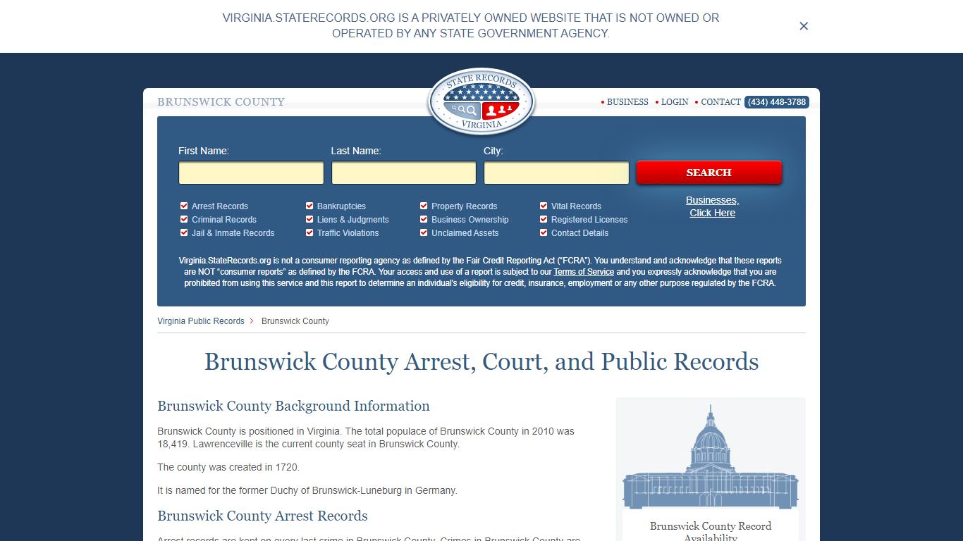 Brunswick County Arrest, Court, and Public Records